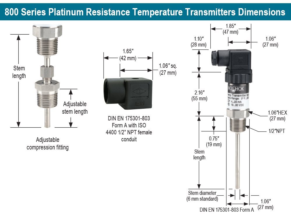 https://b1.noshokmedia.com/images/Dimensions for 800 Series Platinum Resistance Temperature Transmitters.jpg